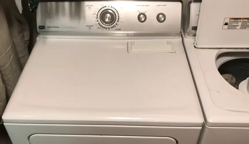 Maytag Bravos XL top-load dryer control panel — diagnosing a dryer that won't start